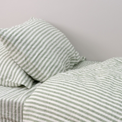 leaf strips linen duvet cover set