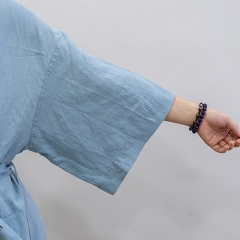 Weldon blue linen robe