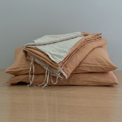 Light taupe linen duvet cover set