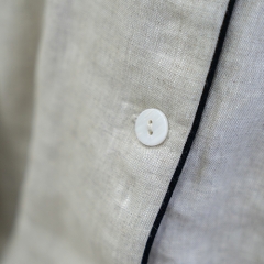 grey women linen shirt pajamas set