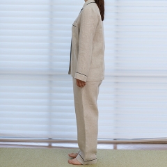 Napa color women linen shirt pajamas set