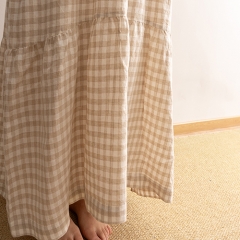 Natural gingham woman casual dress