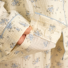 print logo women linen shirt pajamas set