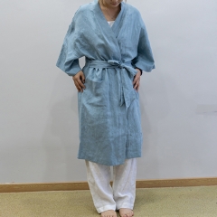 Weldon blue linen robe