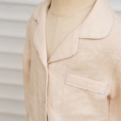 Peach wood kids linen pajamas set