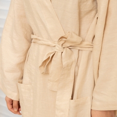 Beige linen robe