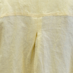 yellow 3/4 sleeve women linen shirt