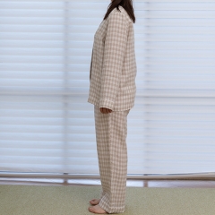 sugar gingham linen shirt pajamas set