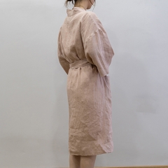 Peach wood linen robe