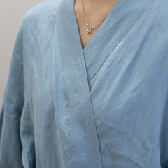 Weldon blue linen robe
