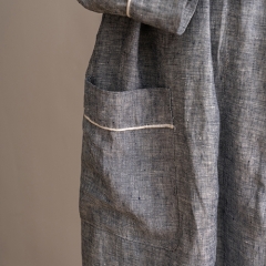 Grey woven linen robe