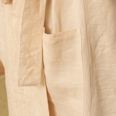 Beige linen robe