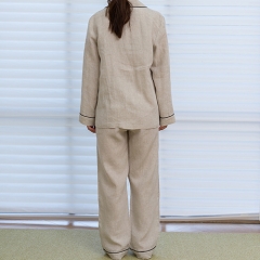 Napa color women linen shirt pajamas set