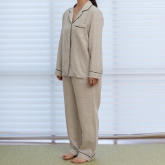 Napa color women linen shirt pajamas set