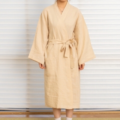 Beige linen robe