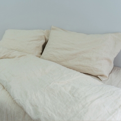 Sand field linen duvet cover set