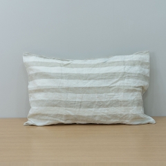 thick white stripe linen duvet cover set