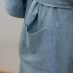 Weldon blue linen robe