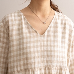 Natural gingham woman casual dress