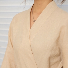 Beige linen robe