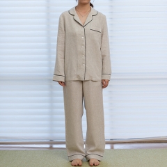 Napa color women linen shirt pajamas set