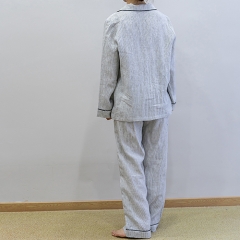 pencil stripe women linen shirt pajamas set
