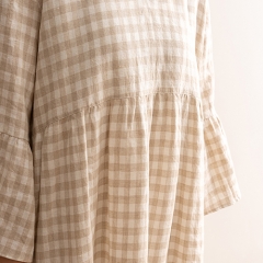 Natural gingham woman casual dress