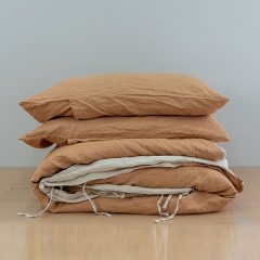 Light taupe linen duvet cover set