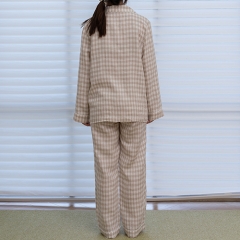 sugar gingham linen shirt pajamas set