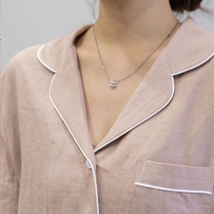 peach wood women linen shirt pajamas set