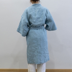 Weldon blue linen robe