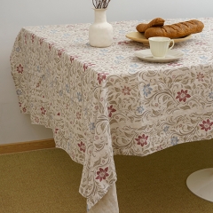 floral printed linen table cloth set