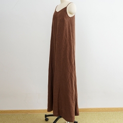 coffee v neck woman dress