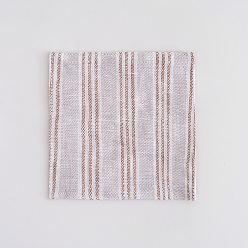 Turkey stripe linen bar cocktail napkin