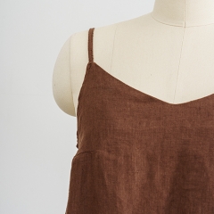 coffee v neck woman dress