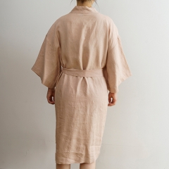 Maple sugar linen robe