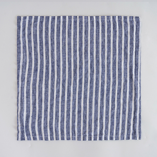 blue white stripe linen table napkin