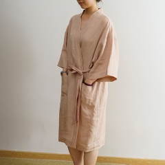 Maple sugar linen robe