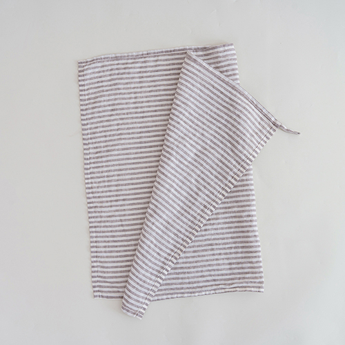 Pigeon gray stripe linen tea towel