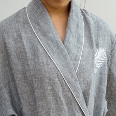 Grey woven linen robe
