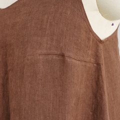 coffee v neck woman dress