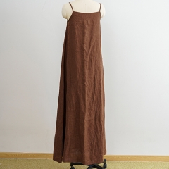 coffee v neck woman dress