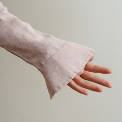 Peach wood women linen shirt pajamas set