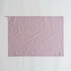 Gray pink linen tea towel