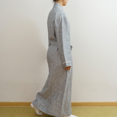Grey woven linen robe