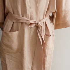Maple sugar linen robe
