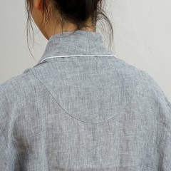 Grey woven linen robe