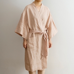 Maple sugar linen robe