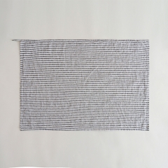 Gray white stripe linen tea towel