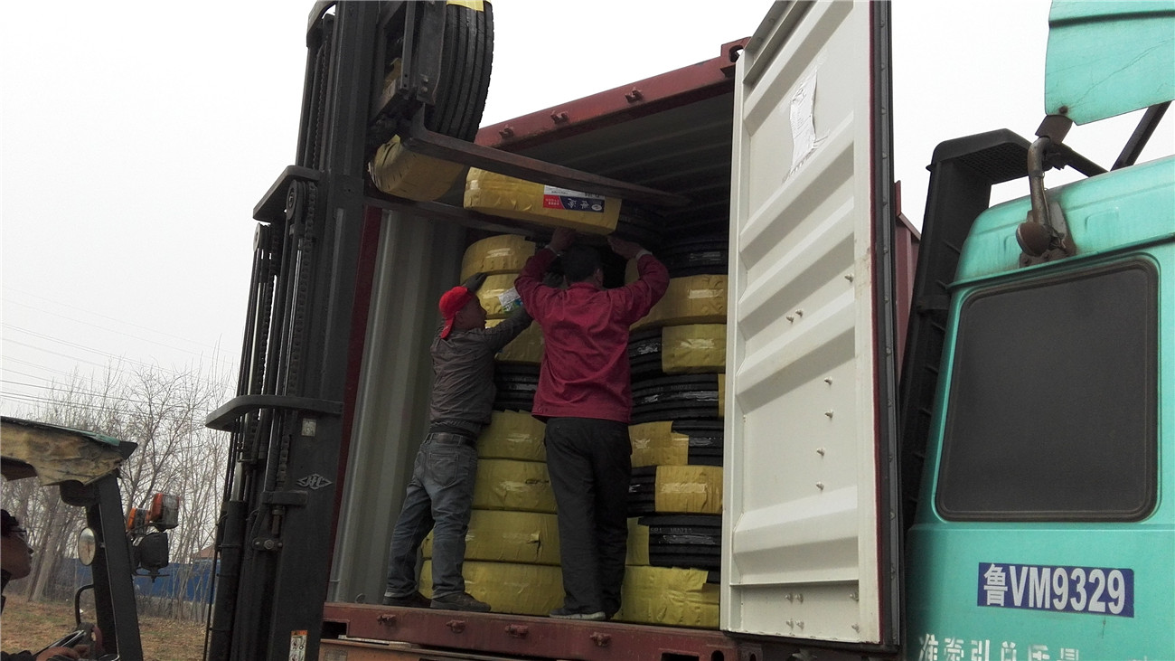 Container loading for truck tires customers from Myanmar